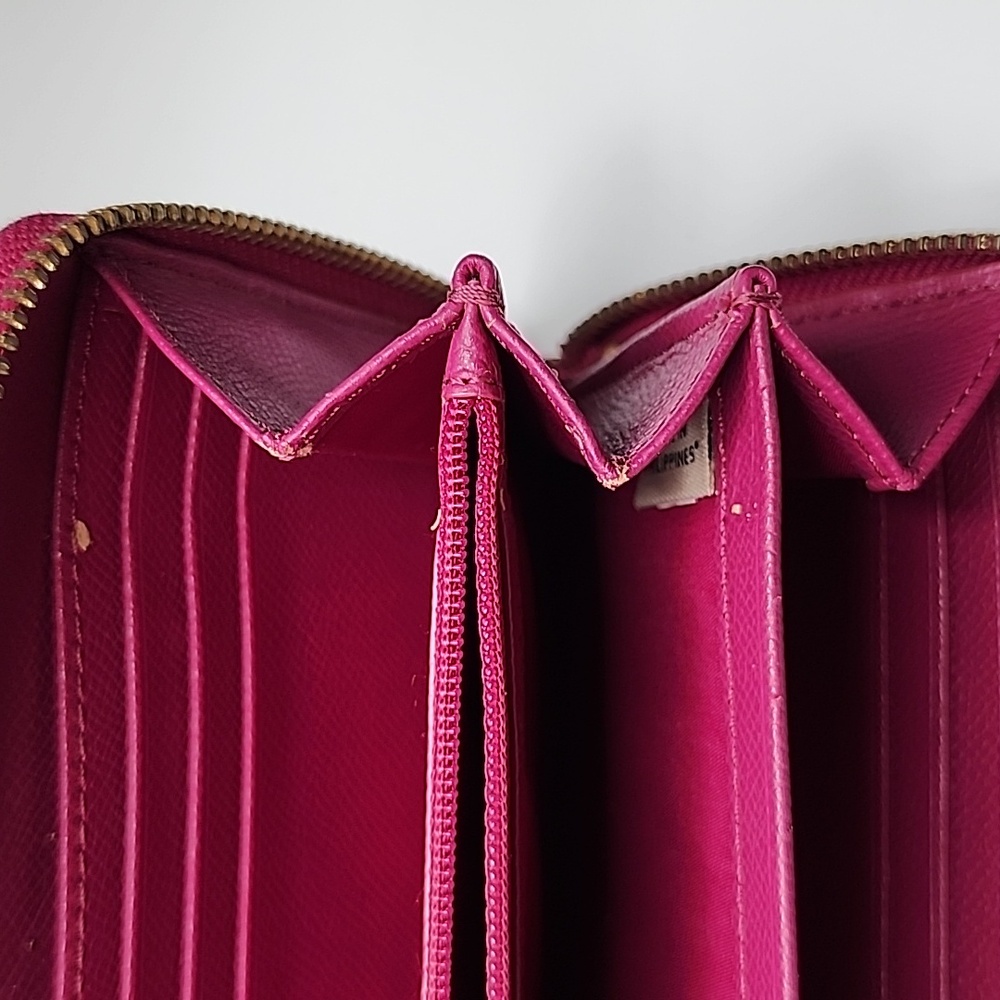 Coach Signature PVC/Leather Accordian Zip Wallet Brown and Pink - Picture 11 of 13